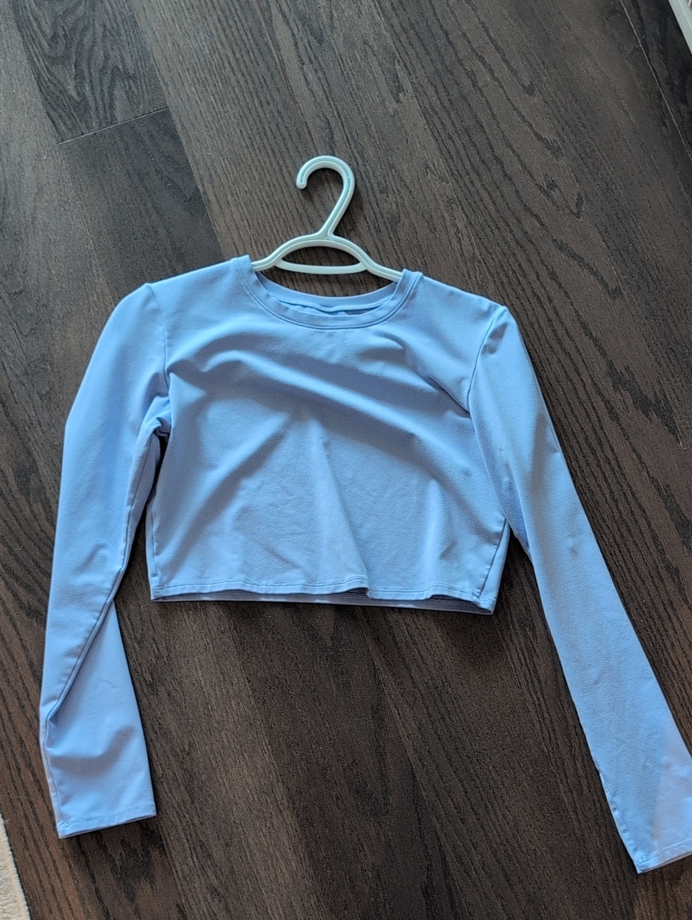 Women's Light Blue Long Sleeve Cropped Top Provence Blue